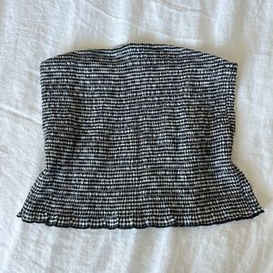 Garage Gingham Checkered Cropped Tube Top